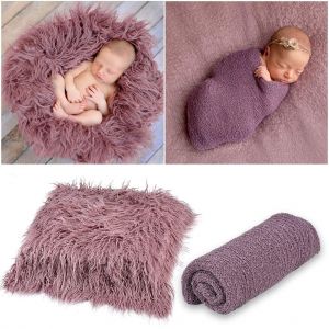 Accessoires De Photographie Pour Nouveau-Nes, Couverture Et Tapis Pour Bebe, Tapis A Poils Longs - Neuf