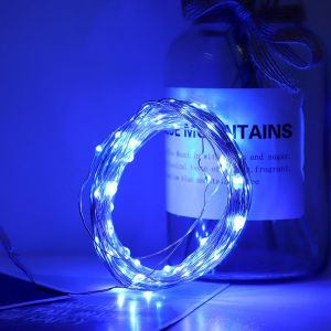 Hjlian Guirlande Lumineuse 30 Led Pour Chambre A Coucher, Pelouse, Paysage, Jardin, Maison, Decoration De Vacances, Bleu - Neuf