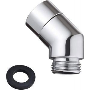 Adaptateur de pommeau de douche à 90 ° - Raccord coudé pour pommeau de douche - Adaptateur pour tuyau de douche - Avec joint en caoutchouc - Argenté - Neuf