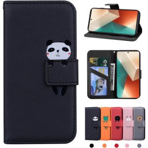 Kal-Xiaomi Redmi Note 13 5g H&uuml;lle Pu Leder Brieftasche Xiaomi Redmi Note 13 5g Schutzh&uuml;lle Stehfunktion Magnetic Closure Handyh&uuml;lle F&uuml;r Redmi Note 13 5g Schwarzer Panda - Neuf