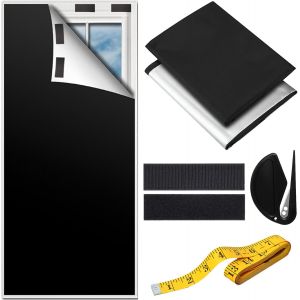 Kalanka-Store Occultant Sans Per&ccedil;age 200x145cm Fenetre Thermique Avec Velcro, Film Occultant Fen&ecirc;tre, Tissu Isolant Thermique Int&eacute;rieurs Rideau Opaque Pour Fenetre De Toit Chambre Bureau Voyage - Neuf