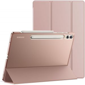 Coque Pour Samsung Galaxy Tab S10 Plus/Tab S9 Plus 12,4 Pouces, Tablette Housse Étui De Protection En Dos Translucide À Support, Soutien Chargement Du S Pen (Or Rose).[F3733] - Neuf