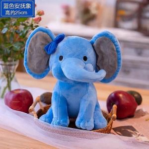 Peluche Éléphant Kawaii Pour Bébé, Jouet En Peluche Pour Enfants, Éléphant Blanc, Dessin Animé, Mignon, Pour Filles, Idéal Pour Un Mariage-Bleu - Neuf