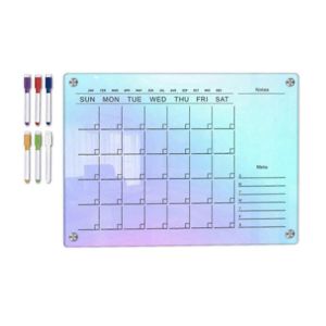 Ensemble de planificateur de calendrier hebdomadaire magnétique en acrylique - Tableau effaçable à sec transparent - Neuf