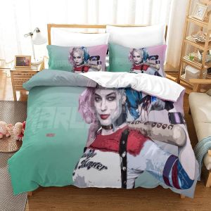 Ensemble Housse De Couette Task Force X Affiche De Film Ensemble De Literie Housse De Couette Harley Quinn Clown Do - Neuf