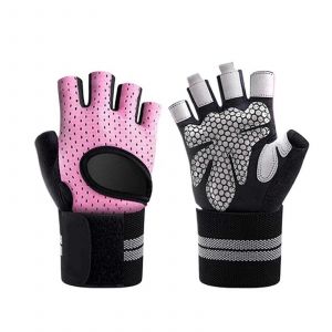 La Formation De Gants 1 Paire De Demi-Doigt De Gymnastique De Remise En Forme De Gants Avec Orth&egrave;se De Poignet Pour Homme, Femme Rose Taille M - Neuf