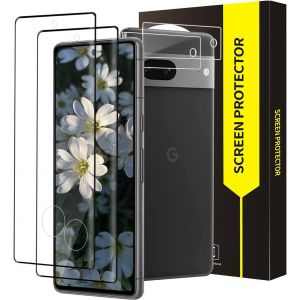 Kal-Lot De 2 + 2 Films De Protection D'écran En Verre Blindé Pour Google Pixel 7 Pro 5g, Couverture Maximale 3d, Haute Clarté, Verre De Protection Blindé, Anti-Bulles, Durable Pixel 7 Pro 5g - Neuf