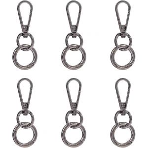 ERYI-1 Boîte De 6 Ensembles De Mousquetons Porte Clés Mousquetons Pivotants Avec Anneaux Porte Clés Anneaux À Ressort En Bronze À Double Ouverture Fermoir Mousqueton En Alliage Porte Clés Pour Por - Neuf