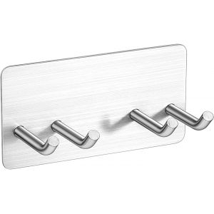 KALANKA-Porte-Brosse &agrave; Dents Mural Porte Brosse &agrave; Dents &Eacute;lectrique Support de Brosse &agrave; Dents &eacute;lectrique en Acier Inoxydable 304 Porte Brosse a Dent Crochet de Serviette Auto-Adh&eacute;sif pour Salle de Bai - Neuf