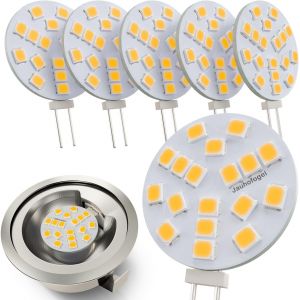KAL-Ampoule Led G4 Plate 12 Volts Blanc Chaud Équivalent Ampoule Halogène Jc G4 12V 20W - Mini Ampoule G4 Pour Hotte Aspirante Four - Spot Encastrable Halogene 2 Watt G4 Lumière Jaune - Lot De 6 - Neuf