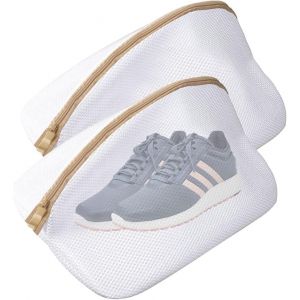 Set de 2 sacs de maille de chaussures, sacs, buanderie, lave-linge, sacs à linge en mesh avec une fermeture à glissière pour protéger les chaussures - Neuf