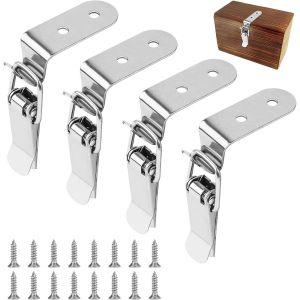ChenQuanSarl-Lot De 4 Verrous De Verrouillage À 90 Degrés En Acier Inoxydable Pour Boîte À Outils Et Ferrures De Verrouillage D'Armoire, Verrouillage D'Angle À 90 Degrés Pour Portes D'Armoires, Armoi - Neuf