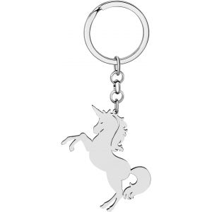 Kal-Alliage Cheval Running Porte-Cl&eacute;s Accessoires &Eacute;mail Licorne Bijoux Pour Les Femme Filles Car Wallet Charms (Licorne Argent D) - Neuf