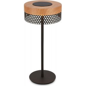 Subzonal-Briloner - Lampe De Table Sans Fil Led Ip44 Avec Touch, &Agrave; Intensit&eacute; Variable, Batterie Rempla&ccedil;able, Lampe De Chevet Sans Fil, Lampe De Salon &Agrave; Poser, 16x35 Cm, Noir Bois - Neuf