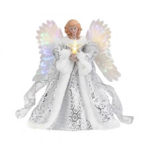 25-26 Cadeau De Flanelle En Peluche Ange De L'arbre De No&euml;l Blanc Et De L'or Pour Jouet De F&eacute;e Ange Figurine De D&eacute;coration D'arbre De No&euml;l Partie De L'affichage De La D&eacute;coration - Neuf