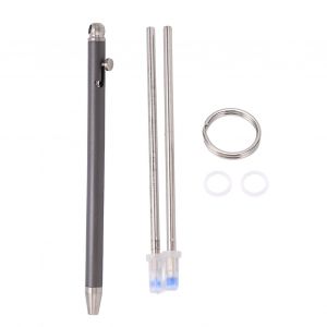 Mini Porte-CléS Stylo En Alliage De Titane Edc Stylo De Poche Portable Mini Porte-CléS Stylo à Bille Pour Voyage Gris - Neuf