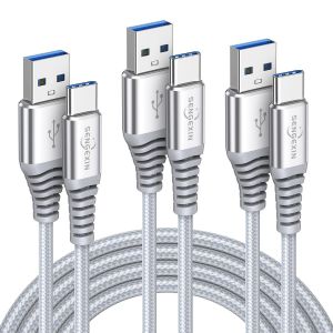 ERSAN-Cable USB C Longue [3M/Lot de 3],Câble USB C Charge Rapide,Cable USB vers USB C Nylon Tressé pour S24 S23 S22 S21 S20 A21s A34 A52 A53 A51 A71,Huawei P30/P20,Xiaomi,Google Pixel - Neuf