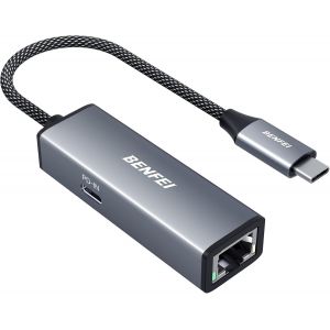 SUBZONAL-Adaptateur USB C vers Ethernet Gigabit avec Alimentation 100 W, Adaptateur réseau Thunderbolt 3/4 vers RJ45 Ethernet LAN Compatible avec iPhone 15 Pro/Max, MacBook Pro/Air 2023, iPad Pro, iM - Neuf