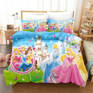 Parure De Lit Pour Enfant Ariel, Blanche-Neige Et Princesse, Housse De Couette Pour Lit Double, Jolie Housse De Couette Imprimee De Dessins Animes. - Neuf
