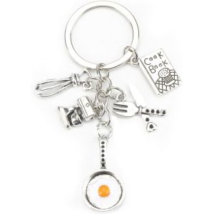 KAL-Porte-Clés Amusant Amusant Pour Cuisinier, Porte-Clés Créatif En Forme D'?uf Au Plat Comme Cadeau Pour Femme, Bonne Amie Et S?ur, Porte-Clés Pour Anniversaire - Neuf