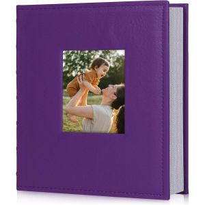 MAA-Album photo 15.2 x 10.2 cm, 200 emplacements pour photos, petits albums photo, mémo, cadeaux personnalisés pour petit ami, album de mariage, de vacances pour enfants (violet) - Neuf