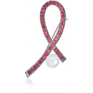 Kgabery-Broche Ruban De Sensibilisation Au Cancer-Cristal Émail Argent Bleu Rose Violet-Symbole De Soutien Et De Survie-Accent Plaqué Or Argent-Bijou Attentionné Pour Femmes - Neuf