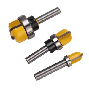 KAL-3Pcs Routeur Bit 8 Shank Bearing Deep Round Bottom Cutter Woodworking Cutter Sculpture Machine Slotting Lock Hole Cutter Imitation Double Arc Round Bottom Line Cutter - Neuf