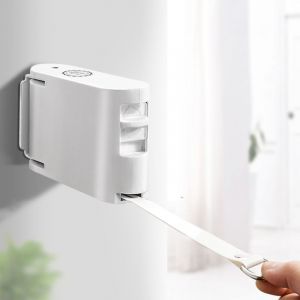 Corde à linge rétractable blanche, enrouleur pour 1 à 2 cordes à linge avec trous de 4,2 m pour l'intérieur et l'extérieur - Neuf