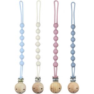 4 Parties Clip De Sucette En Silicone,Faux Clip,Clip Stupide,Faux Clip,Labbe -Fake -Clip,Clip De T&eacute;tinit&eacute; Flexible,Pellicule B&eacute;b&eacute; -Sus Pension. - Neuf