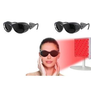 Lunettes De Luminoth&eacute;rapie Rouge - Lot De 2, Protection Oculaire Pour Le Bronzage, Bloquent La Lumi&egrave;re Visible, &Eacute;tuis Et Lingettes Inclus - Neuf