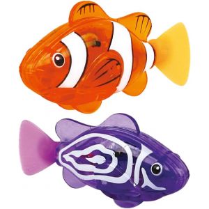 KAL-Lot De 2 Poissons Robots Nageant Dans Plusieurs Directions, À Piles, Jouet Pour Piscine, Jouet Aquatique,Fisher (Orange Et Violet, A) - Neuf