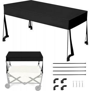 Auvent Pliant De Chariot De Bollard, Chariot De Bollard De Couverture De Pluie, Enfants Auvent Masque Pliant Pliable Plage Push Pull Wagon Trolley Remplacement Imperm&eacute;able &Agrave; L'eau Amovible - Neuf