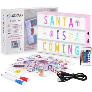 Boite Lumineuse Message,16 Couleurs Led Light Box Set Avec 105 Lettres Et 110 Emojis,Télécommande Boîte Lumineuse Led Alimenté Par Usb Et Batterie,Pour Mariage Anniversaire Fête Décoration - Neuf