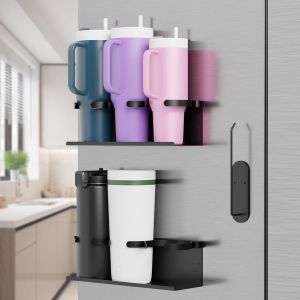 Chenquansarl-Lot De 3 Porte-Gobelets Magnétiques Pour Réfrigérateur, Stanley 30&40 Oz Avec Couvercle, Organ Ur De Bouteilles D'eau Magnétique Puissant Pour Réfrigérateur De Cuisine - Neuf