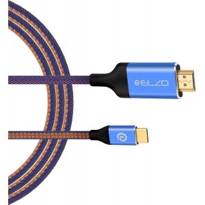 KALANKA-C&acirc;ble USB C vers HDMI 3.1, 4K 60Hz Ultra HD 2160p Thunderbolt 3 Compatible avec Samsung Galaxy S8 S9 Note 8 9, Huawei Mate 20 Pro P20 Mate 10, ChromeBook Pixel - 1.8M/6ft - Neuf