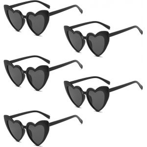 Pack De 5 Vintage En Forme De Coeur, Lunettes De Soleil Pour Les Femmes En Forme De Coeur, Lunettes De Soleil De La Mode Rétro Des Lunettes De Chat Pour Les Filles, Les Femmes - Neuf
