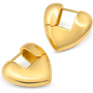 Kal-Boucles D'oreilles Coeur Pour Femme &Eacute;paisses Argent&eacute; Ou Dor&eacute; | Cr&eacute;oles Coeur, Tendance Femme, Cadeau D'amour Et D'amiti&eacute; - Neuf