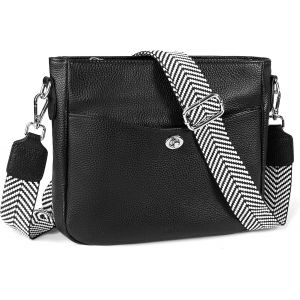 RFCBC-Petit sac à bandoulière en cuir véritable pour femme, sac à bandoulière léger avec bandoulière réglable - Neuf