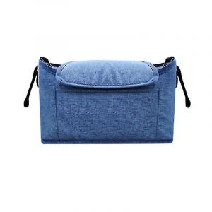 Organisateur De Poussette Pour B&eacute;b&eacute;, Sac D'accessoires De Poussette, Grand Espace Pour Toutes Les Poussettes, Bleu - Neuf