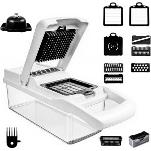 Kalanka-Coupe L&eacute;gumes Multifonctions 12 En 1, Mandoline Professionnelle Cuisine, Coupe L&eacute;gumes Manuel Avec 7 Lames Interchangeables, Pour Oignon, Carotte, Concombre, Tomates, Pomme De Terre - Neuf