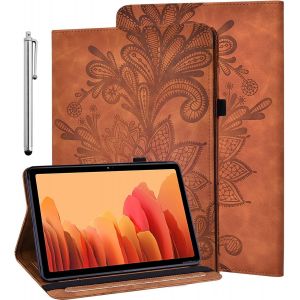 Coque Pour Samsung Galaxy Tab S6 Lite 10.4 2022/2020 Housse Avec Stylet,Housse En Cuir Pu Portefeuille Multi-Angle Housse Etui Tablette Pour Samsung Tab S6 Lite 10.4 2022/2020-Marron - Neuf
