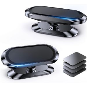 &iquest;Lot De 2&iquest;Support Telephone Voiture Magnetique&iquest;Tout M&eacute;tal&iquest;Aimant Telephone Voiture&iquest;360&deg;&iquest;Porte Telephone Voiture Aimant&eacute;&iquest;Mains Libres&iquest;Socles De T&eacute;l&eacute;phone Portable Pour Automobile Pour Iphone/Galaxy/Gps - Neuf