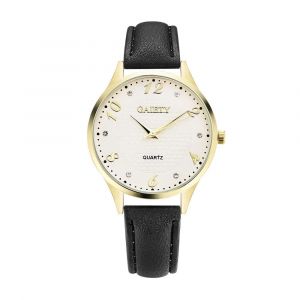 Gaiety Femmes Pu Cuir Casual Montre Quartz Cadran Montre-Bracelet (Noir) - Neuf