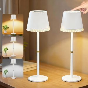 Subzonal-2 Pi&egrave;ces Lampe De Table Led Sans Fil, 4000mah Rechargeable Usb-C, 3 Temp&eacute;ratures De Couleur & Luminosit&eacute; R&eacute;glable En Continu, Commande Tactile, Lampe Portable Pour Int&eacute;rieur & Ext&eacute;rieur, Bla - Neuf