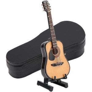 Mini Guitare Modèle Ornements Artisanat Cadeaux En Bois Jouets Décoration Intérieure Avec Boîte De Rangement Fait À La Main (10cm) - Neuf