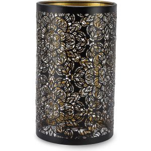 Abat-Jour En Métal, 12x12x20cm, Abat-Jour Rond Cylindrique Avec Motif Floral Pour Lampe De Table Et Lampadaire - Neuf