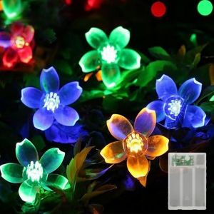 KAL-Fleurs De Cerisier Lumi&egrave;res,Led Imperm&eacute;able Lumi&egrave;res Fleur 20 Led, Pour Jardin Patio Balcon F&ecirc;te Mariage Patio No&euml;l (Couleur) - Neuf