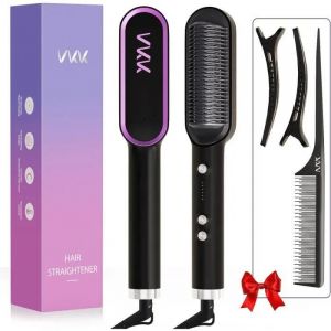 Brosse Lissante Chauffante - Peigne Ionique De Chauffage &Eacute;lectrique Ultrarapide En 30s, Technologie C&eacute;ramique Ptc, Anti-Br&ucirc;l[U19] - Neuf