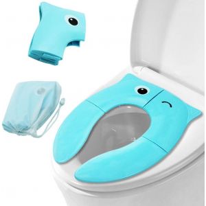 Chenquansarl-Si&egrave;ge De Toilette Pliable Upgrade, Housses De Si&egrave;ge De Toilette Pour Toilette, Antid&eacute;rapant Travel Reusable Liner Pads Avec Sac De Transport Pour Tout-Petit, B&eacute;b&eacute; Et Enfants - Neuf