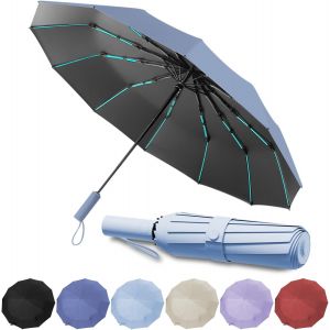 Parapluie Pliant Automatique,Parapluie Anti Vent,Parapluie Pliant R&eacute;sistant Au Vent, Parapluie Automatique Compact Coupe-Vent Avec 60 Baleines Pour Les Hommes Et Les Femmes - Neuf
